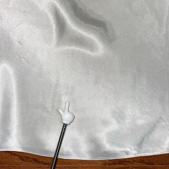 Oscar de la Renta Vintage Pink Label Ivory Satin Logo Sleep Tank Top - Picture 12 of 13